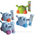 Plastic Bathroom Cute Cartoon Family Toothbrush Holder With Sand Timer